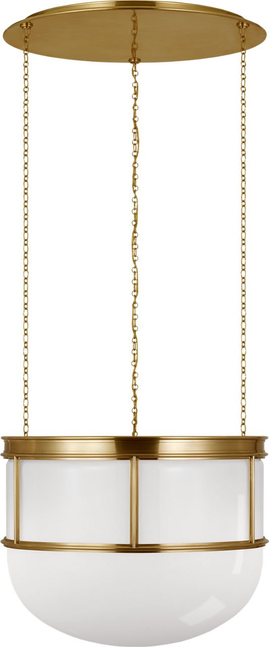 Martil 24" Lantern | Antique-Burnished Brass | White Glass