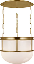 Martil 24" Lantern | Antique-Burnished Brass | White Glass