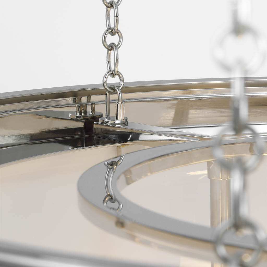 Martil 24" Lantern | Polished Nickel | White Glass
