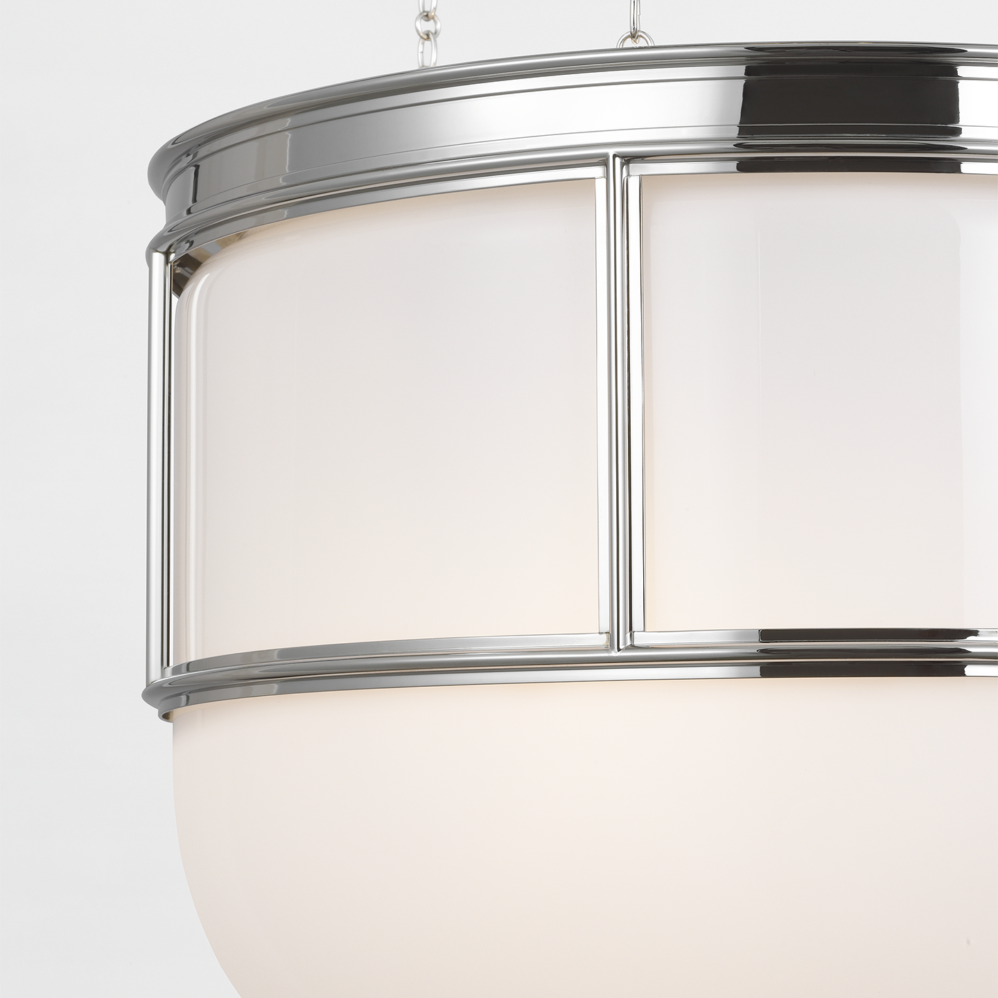 Martil 24" Lantern | Polished Nickel | White Glass