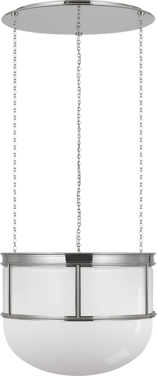 Martil 24" Lantern | Polished Nickel | White Glass