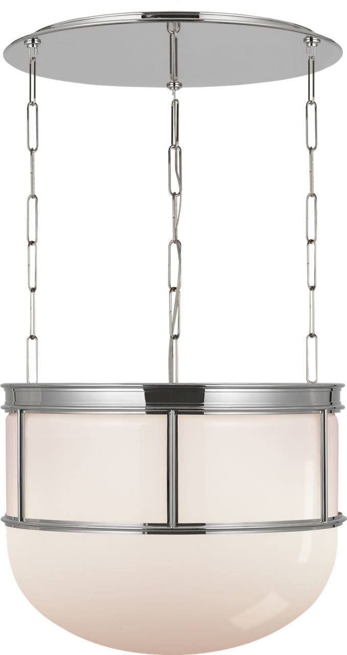 Martil 24" Lantern | Polished Nickel | White Glass