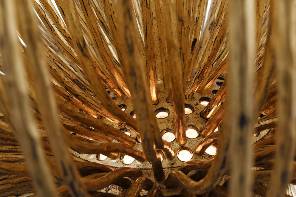 Astra 42" Sculpted Chandelier | Gilded Iron