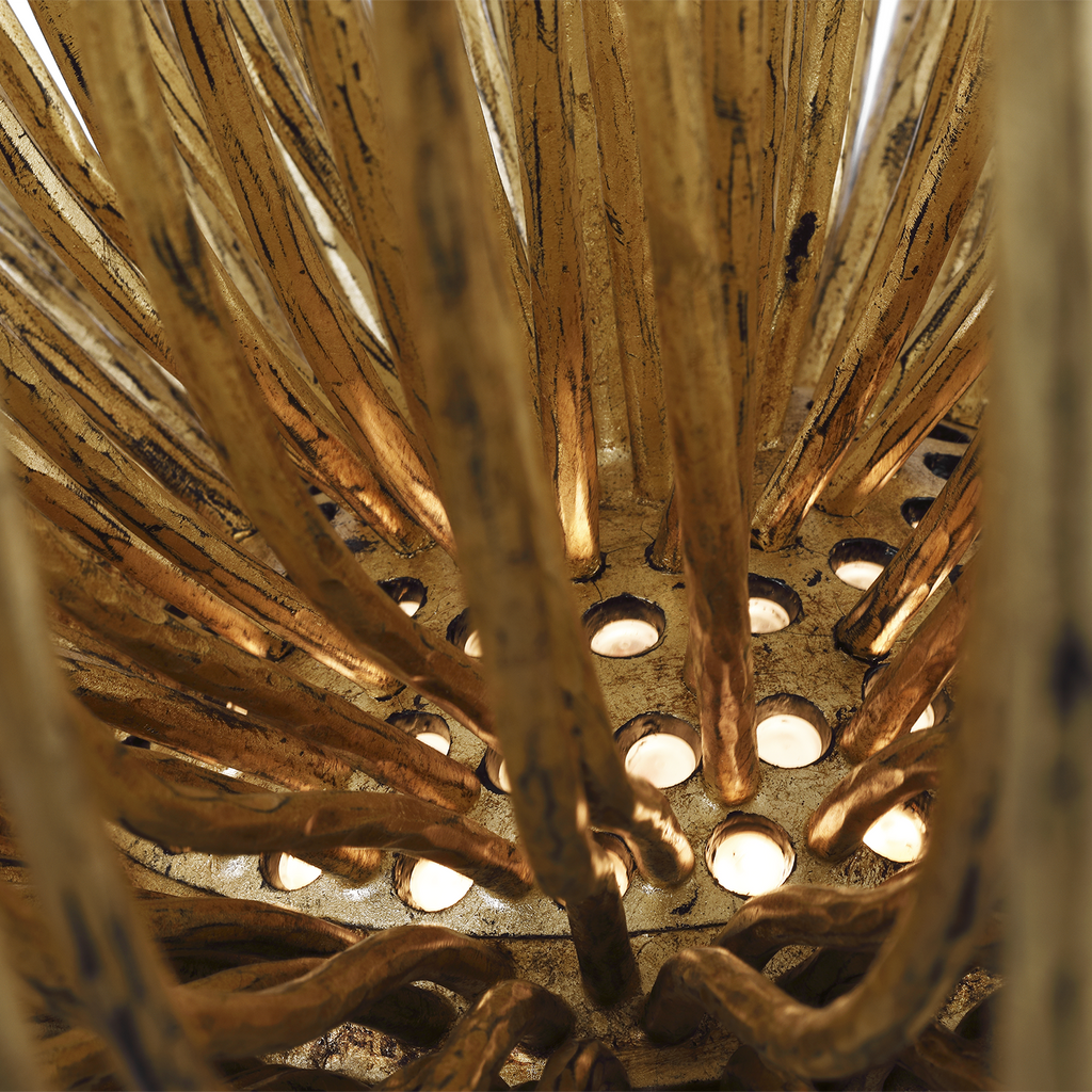 Astra 42" Sculpted Chandelier | Gilded Iron