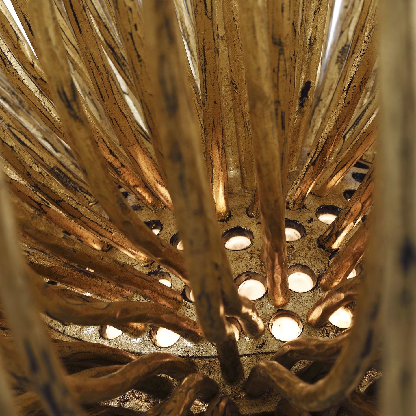 Astra 42" Sculpted Chandelier | Gilded Iron