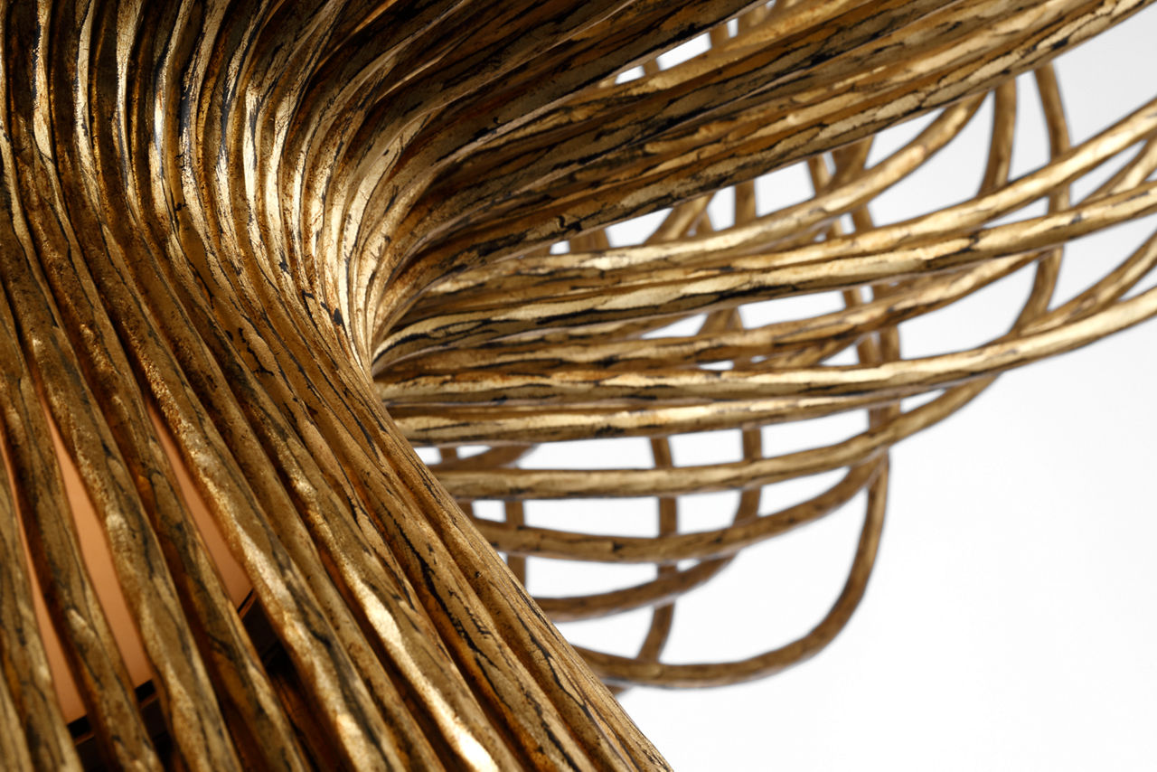 Astra 42" Sculpted Chandelier | Gilded Iron