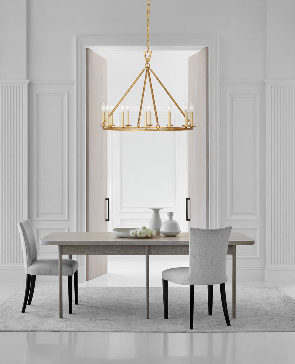 Darlana Medium Single Ring Chandelier | Gilded Iron