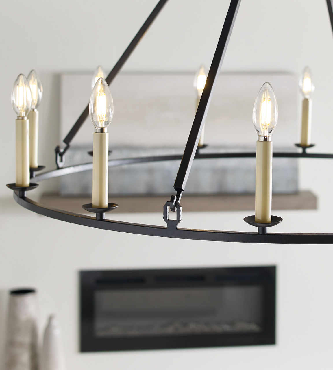 Darlana Large Single Ring Chandelier | Aged Iron