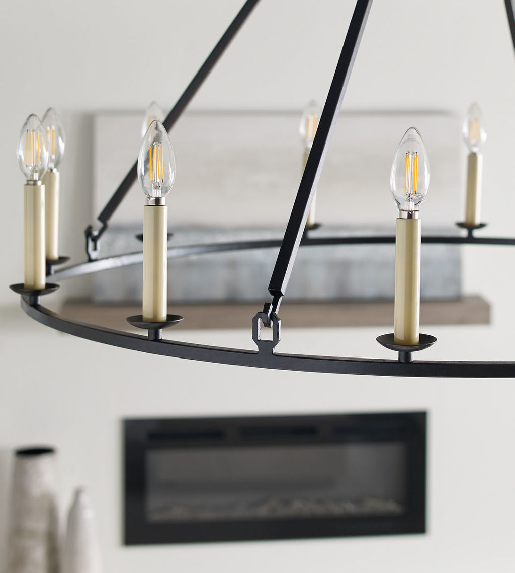 Darlana Large Single Ring Chandelier | Aged Iron