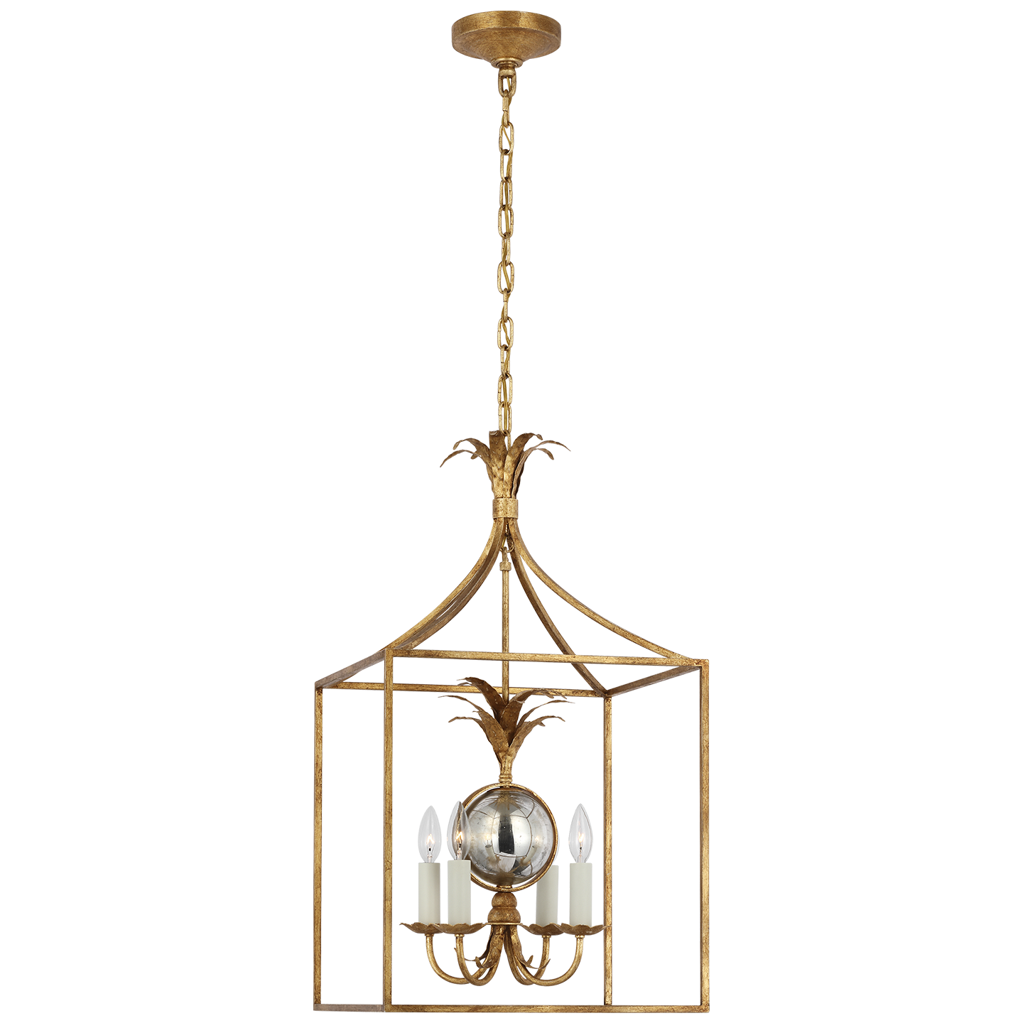 Gramercy 17" Lantern | Gilded Iron