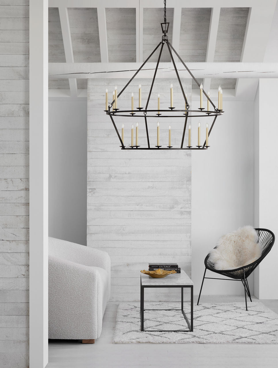 Darlana Extra Large Two-Tier Chandelier | Aged Iron