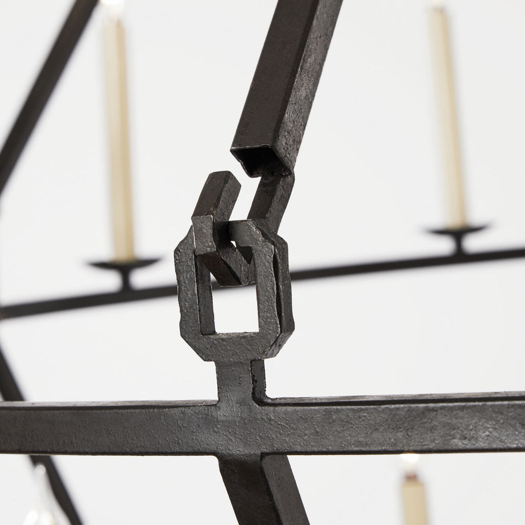 Darlana Extra Large Two-Tier Chandelier | Aged Iron