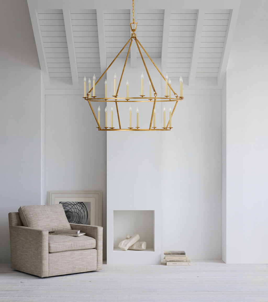 Darlana Extra Large Two-Tier Chandelier | Gilded Iron