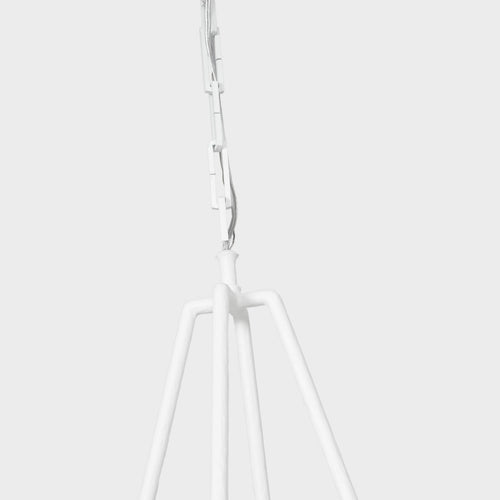 Ashton Extra Large Four Light Sculpted Chandelier | Plaster White | Linen Shades