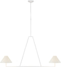 Ashton 59" Sculpted Chandelier | Plaster White | Linen Shades