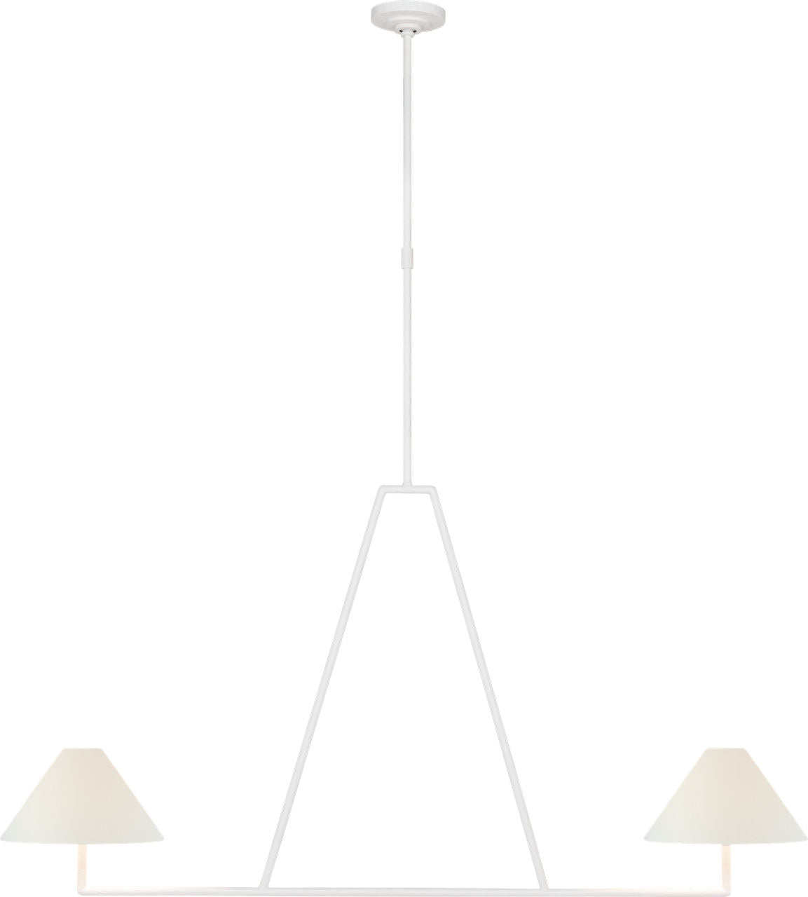 Ashton 59" Sculpted Chandelier | Plaster White | Linen Shades