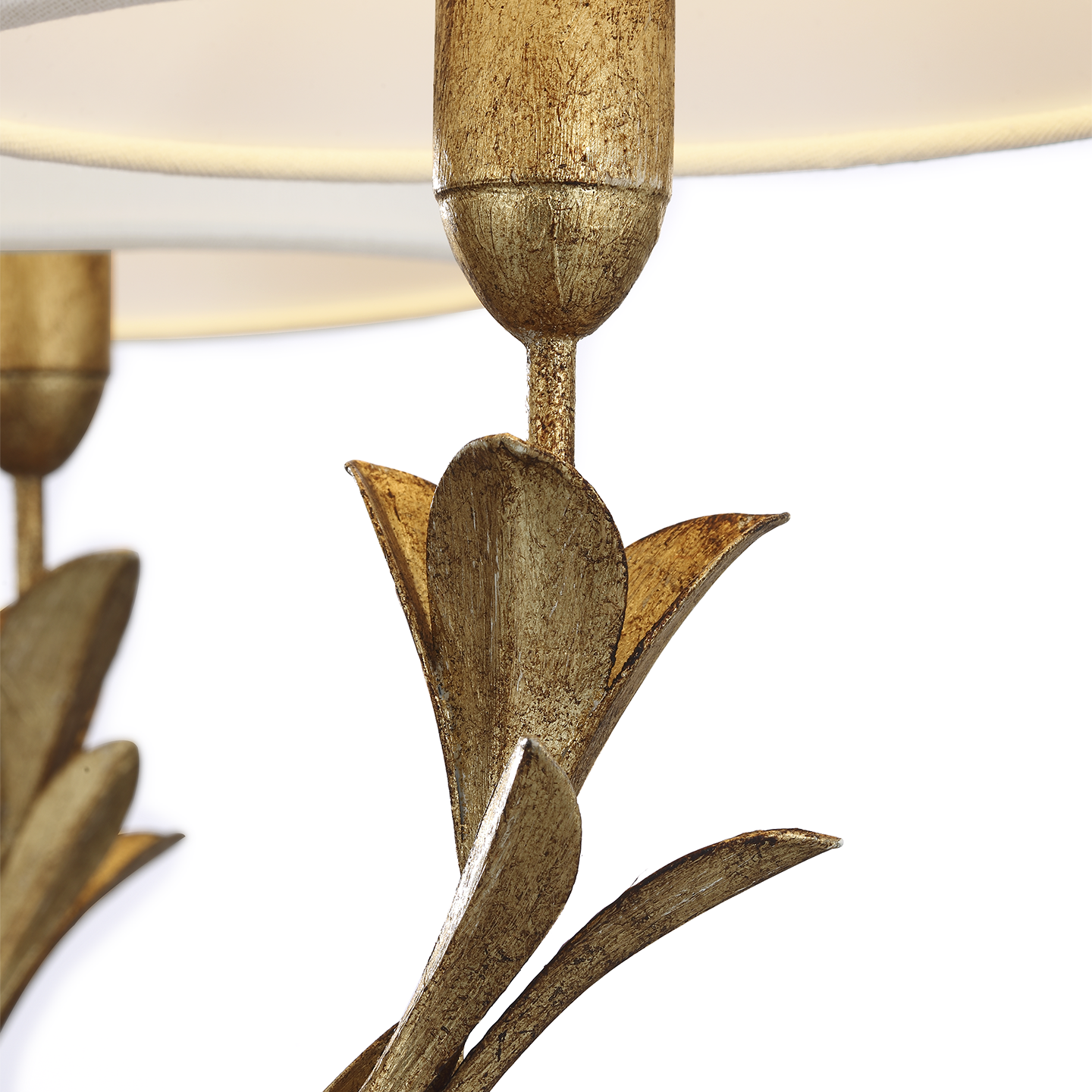 Provenz 32" 6 Light Chandelier | French Gild | Linen Shades