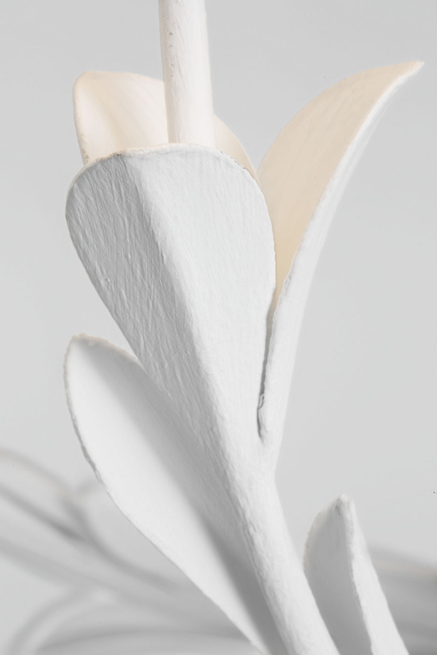 Provenz 32" 6 Light Chandelier | Plaster White | Linen Shades
