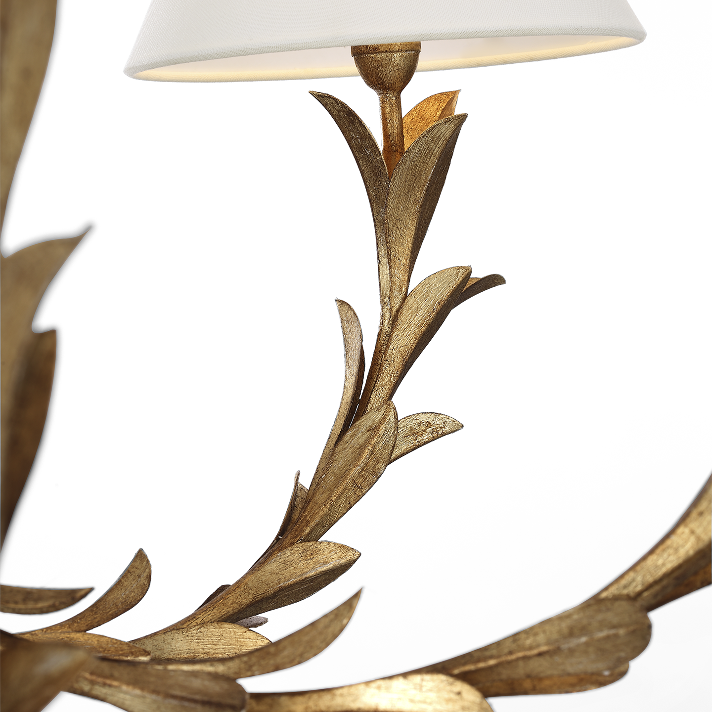 Provenz 42" 6 Light Chandelier | French Gild | Linen Shades