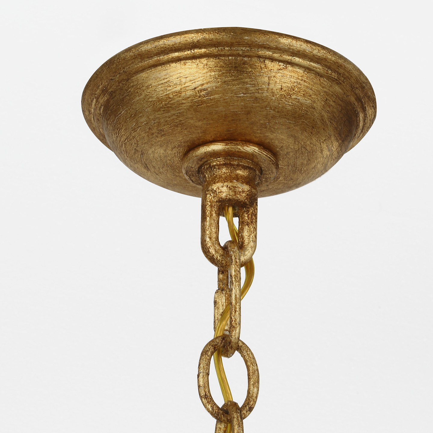 Provenz 42" 6 Light Chandelier | French Gild | Linen Shades