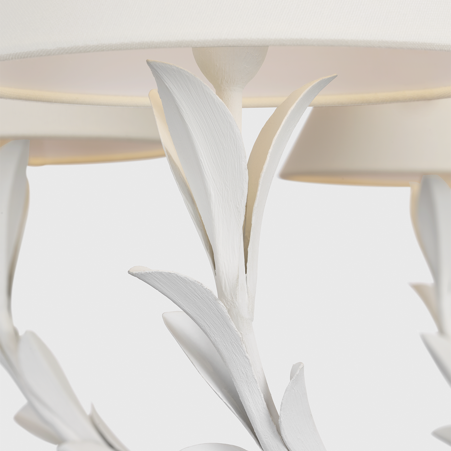 Provenz 42" 6 Light Chandelier | Plaster White | Linen Shades
