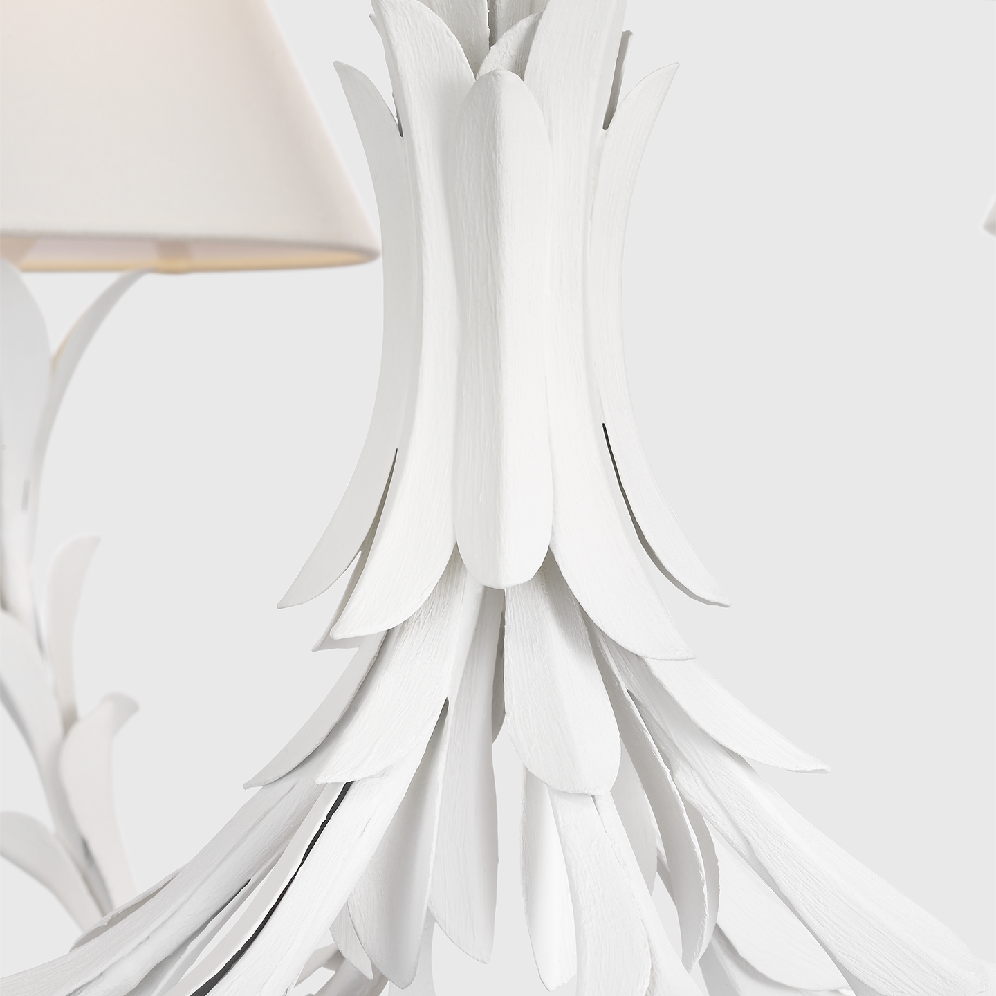 Provenz 42" 6 Light Chandelier | Plaster White | Linen Shades