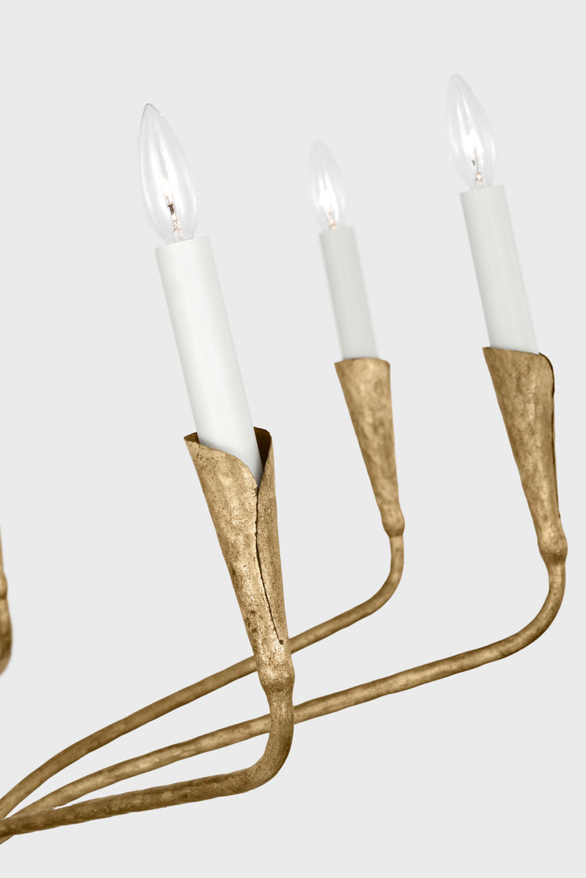 Aiden 40" Single Tier Chandelier | Gilded Iron