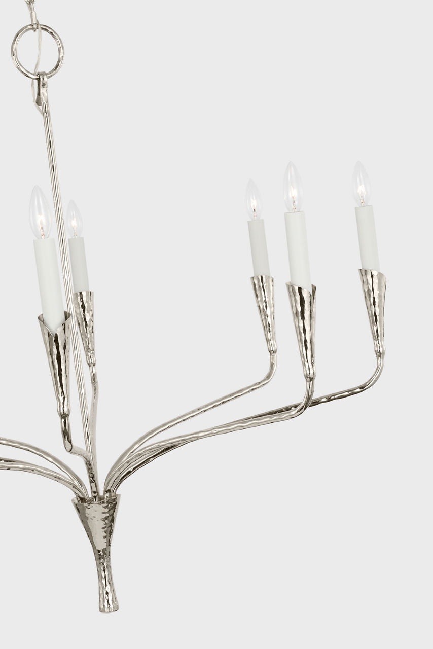 Aiden 40" Single Tier Chandelier | Polished Nickel