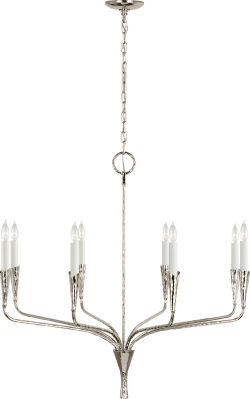 Aiden 40" Single Tier Chandelier | Polished Nickel