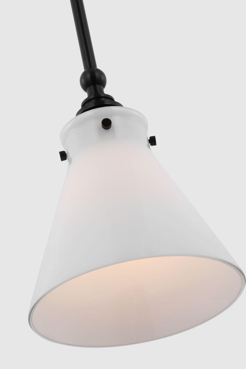 Parkington 9" Pendant | Bronze | White Glass