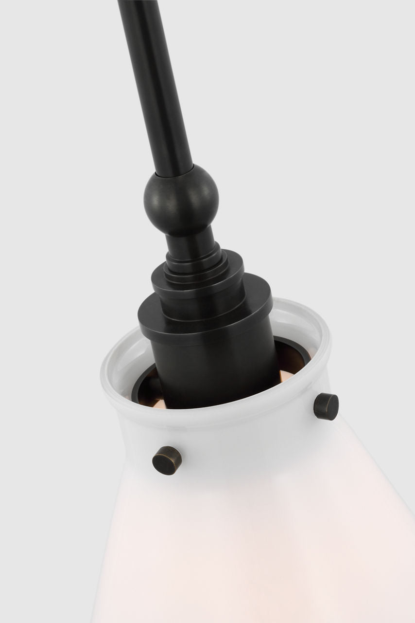 Parkington 9" Pendant | Bronze | White Glass