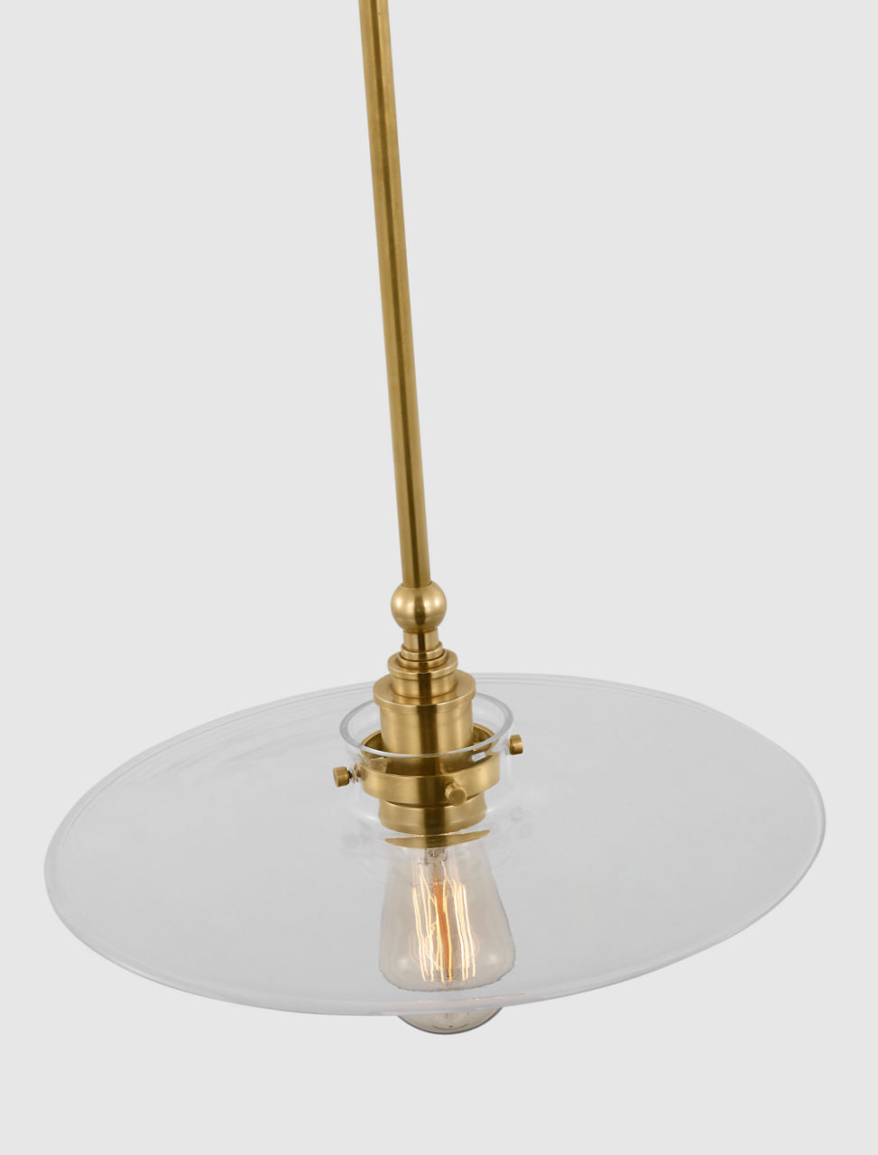 Parkington 14" Pendant | Antique-Burnished Brass | Clear Glass