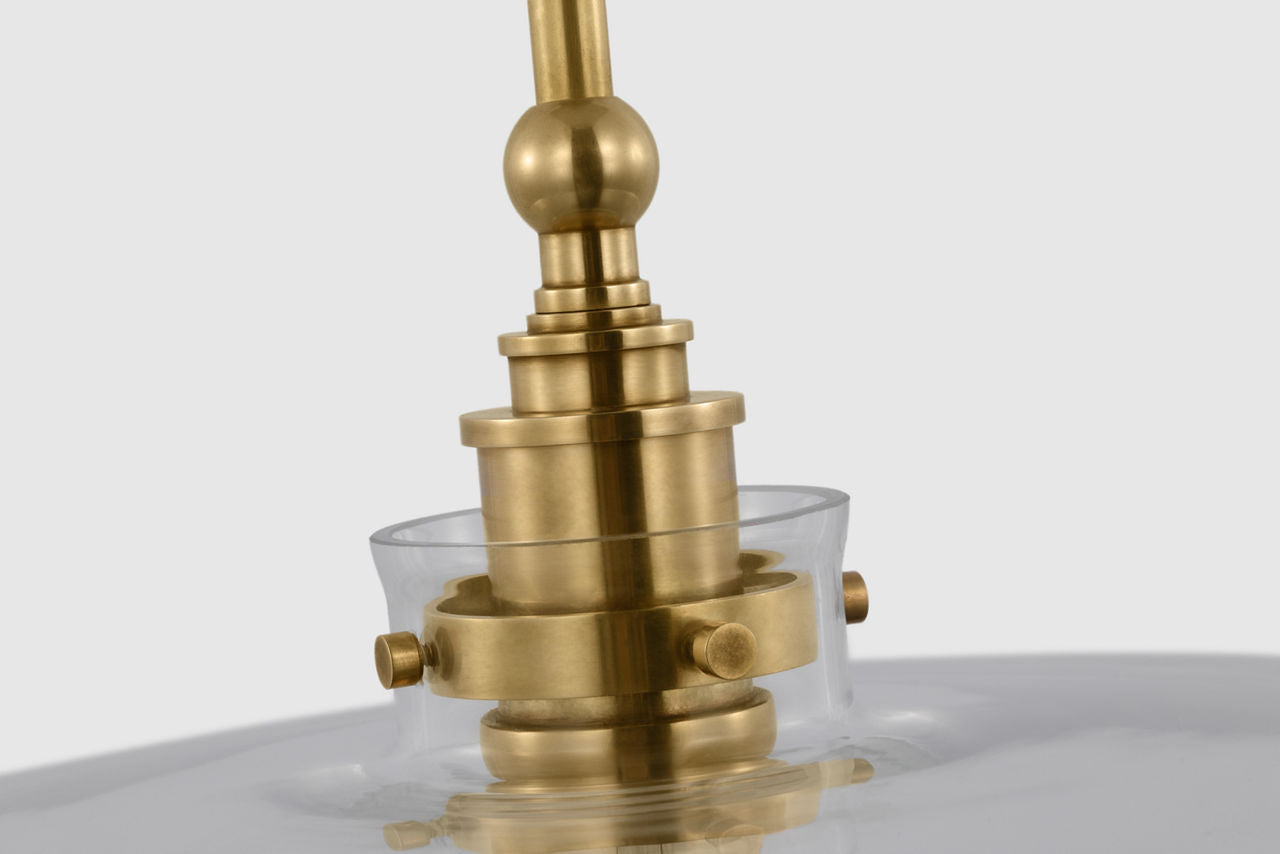 Parkington 14" Pendant | Antique-Burnished Brass | Clear Glass