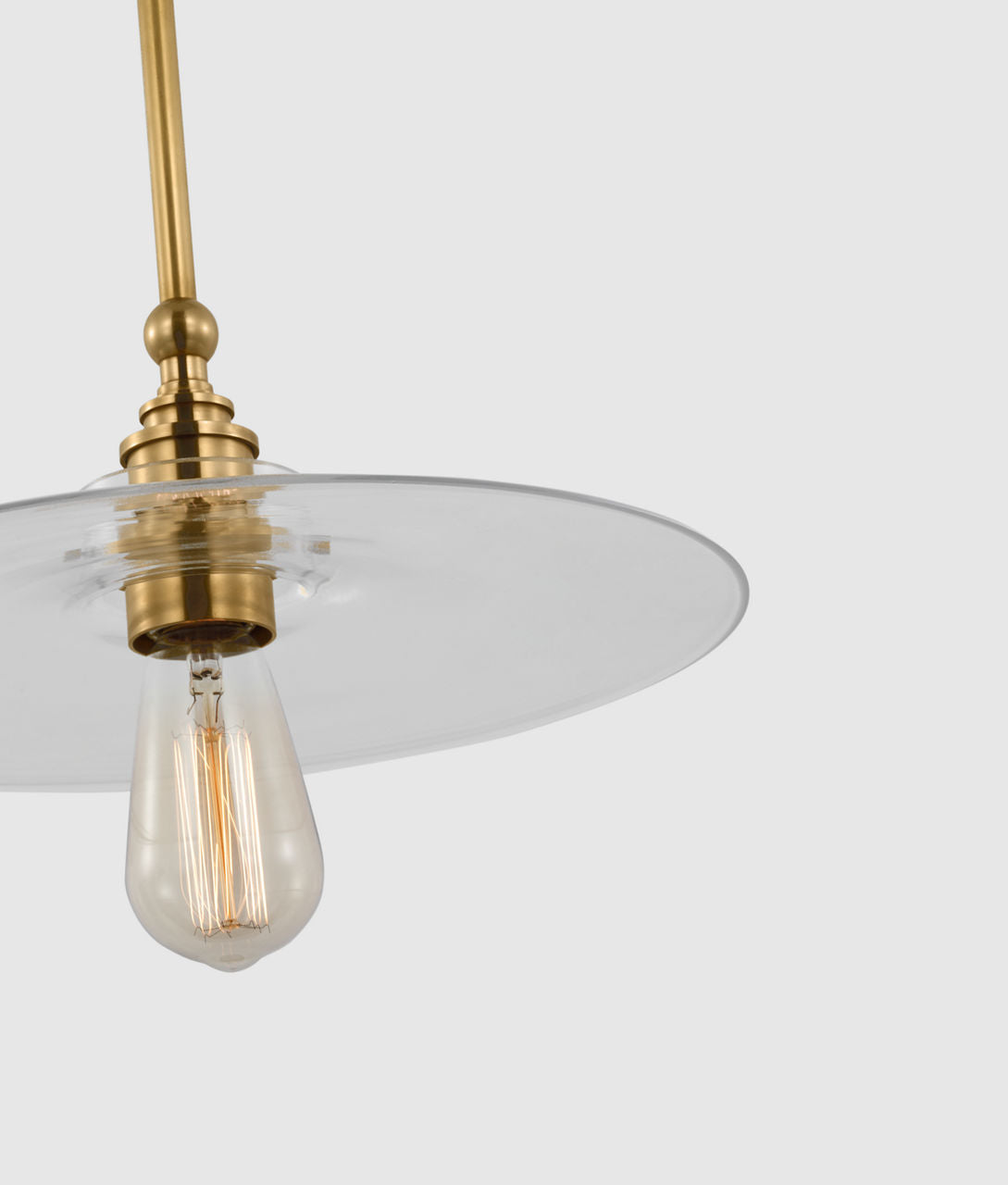Parkington 14" Pendant | Antique-Burnished Brass | Clear Glass