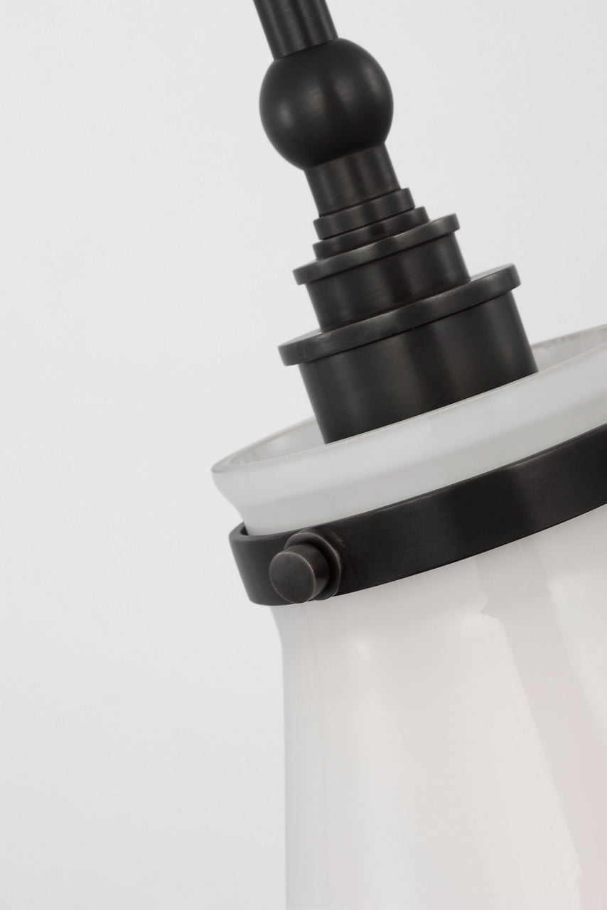 Parkington 11" Conical Pendant | Bronze | White Glass