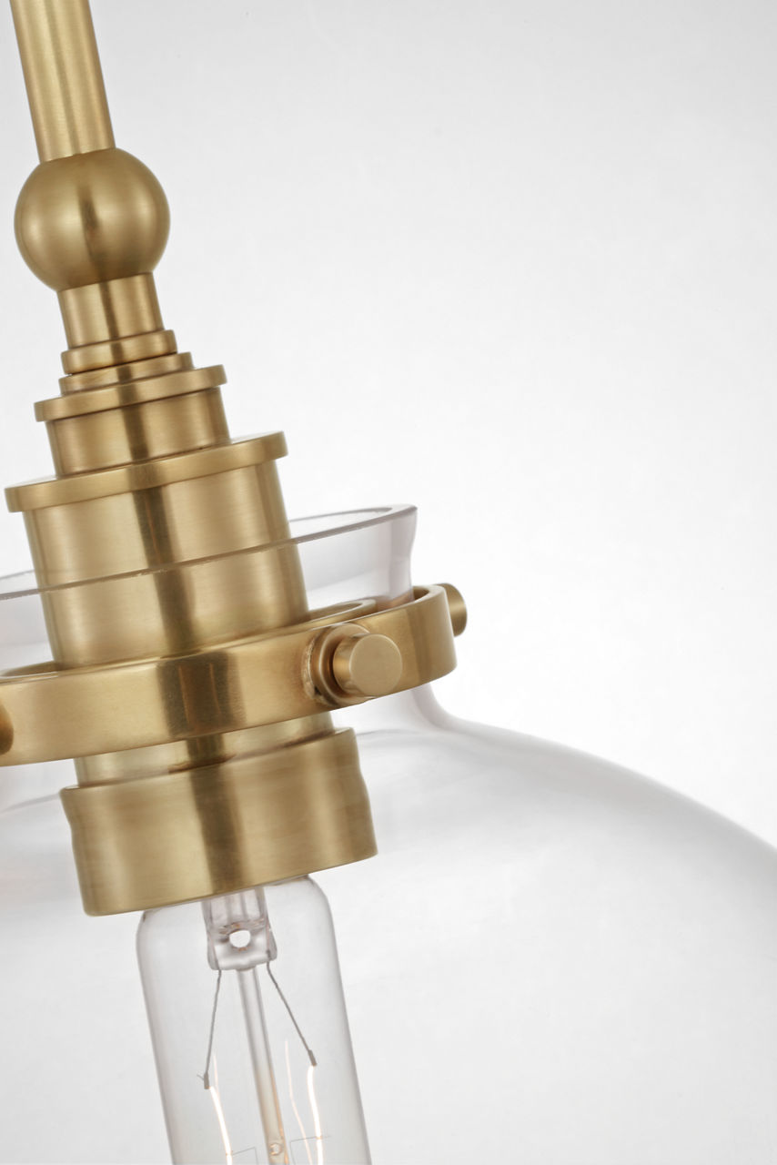 Parkington 10" Globe Pendant | Antique-Burnished Brass | Clear Glass