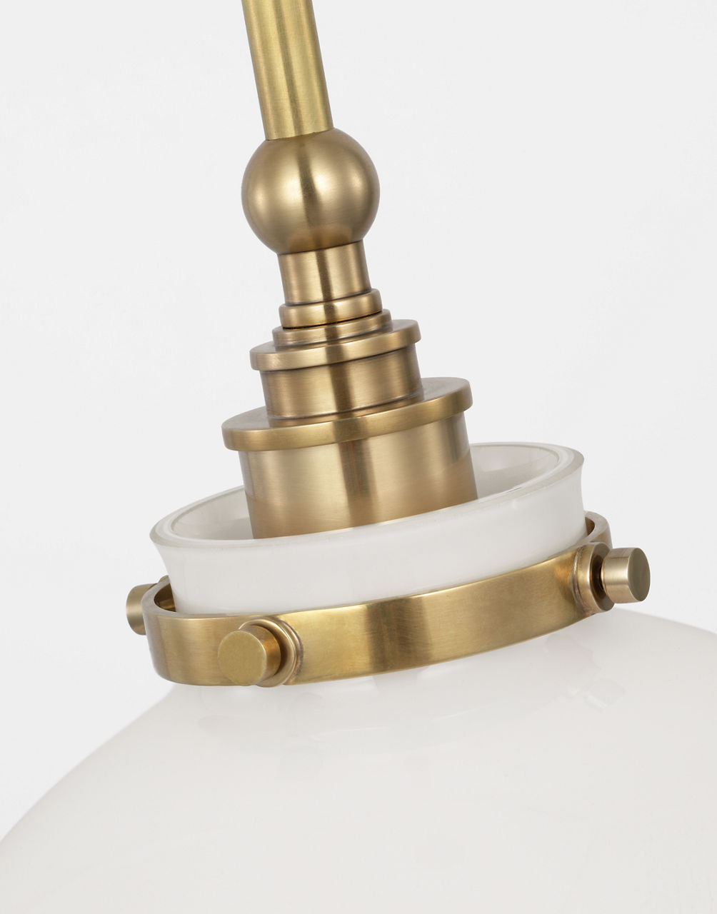 Parkington 10" Globe Pendant | Antique-Burnished Brass | White Glass