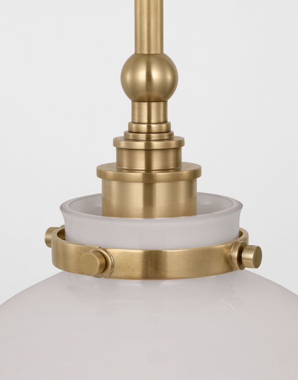 Parkington 10" Globe Pendant | Antique-Burnished Brass | White Glass