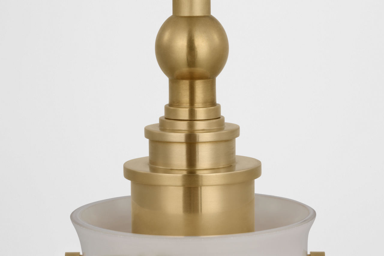 Parkington 10" Globe Pendant | Antique-Burnished Brass | White Glass