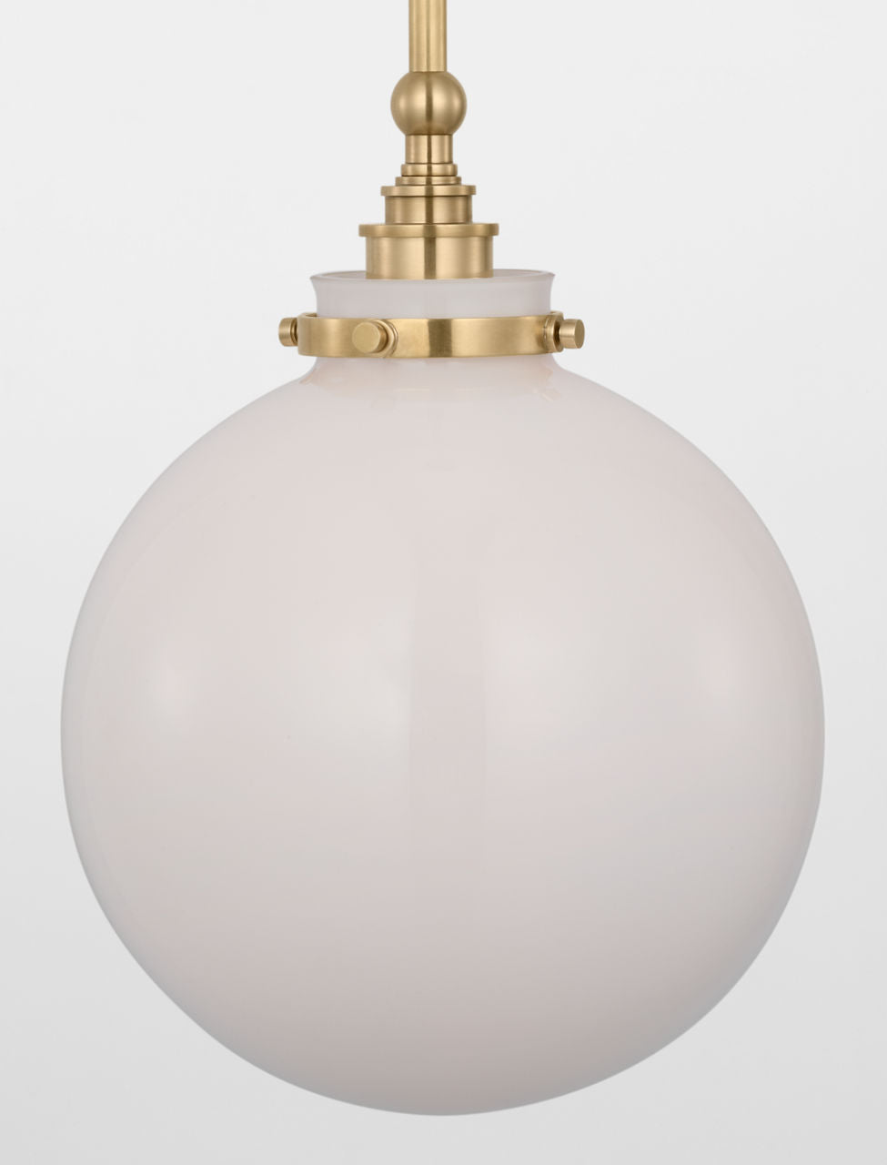 Parkington 10" Globe Pendant | Antique-Burnished Brass | White Glass