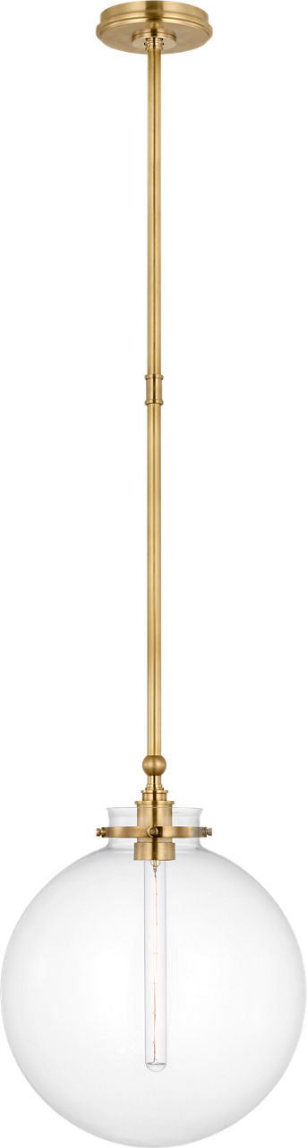 Parkington 14" Globe Pendant | Antique-Burnished Brass | Clear Glass