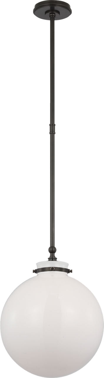 Parkington 14" Globe Pendant | Bronze | White Glass