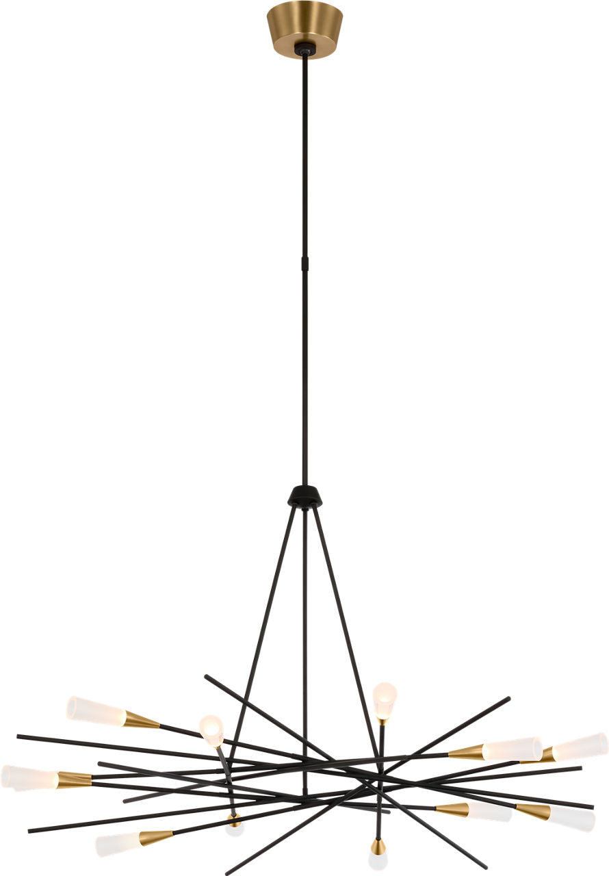 Stellar 40" Radial Chandelier | Matte Black