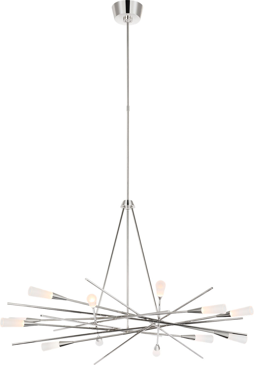 Stellar 40" Radial Chandelier | Polished Nickel