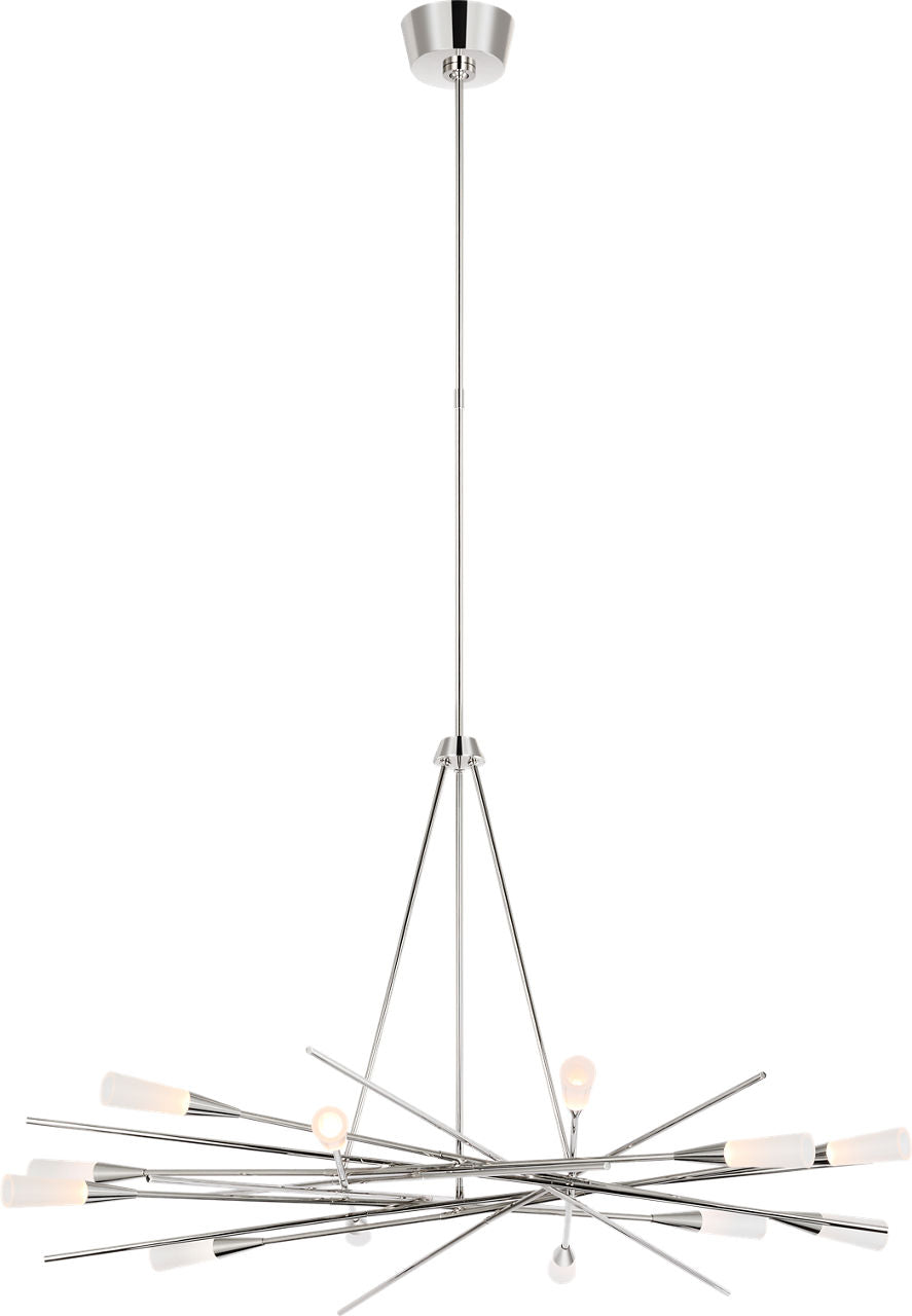 Stellar 40" Radial Chandelier | Polished Nickel