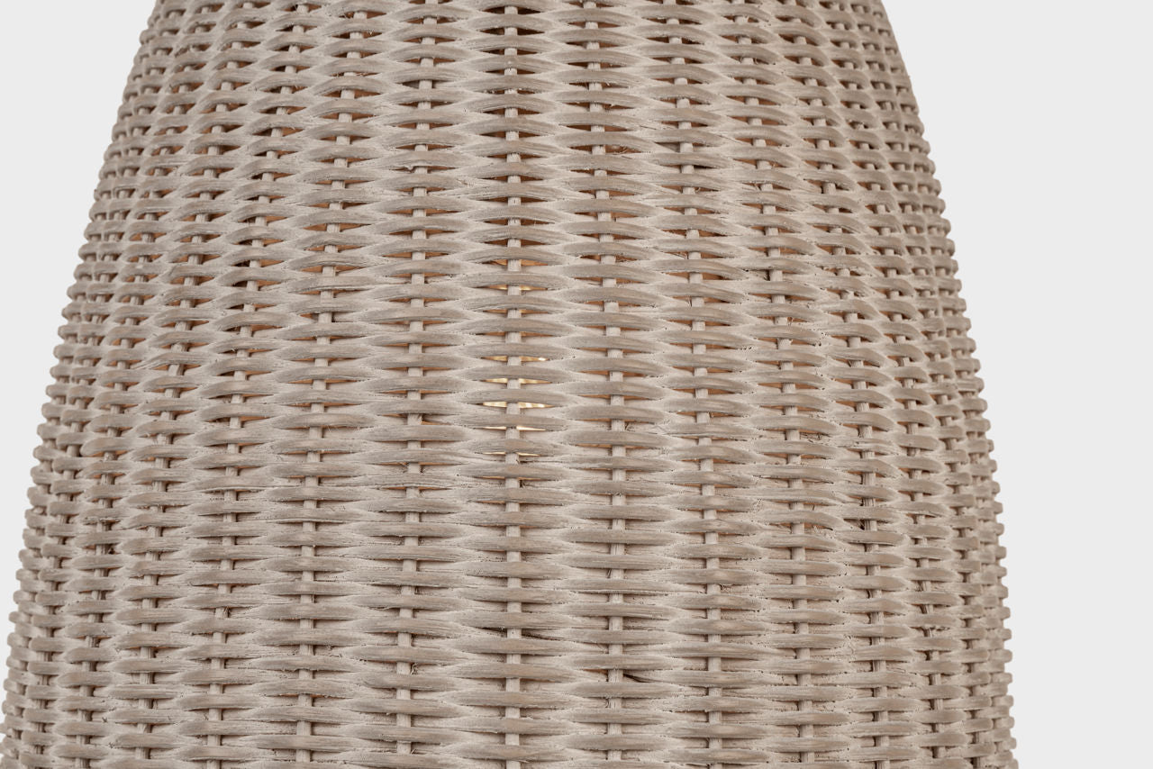 Kokomo 12" Pendant | Antique-Burnished Brass | Ash Wicker Shade