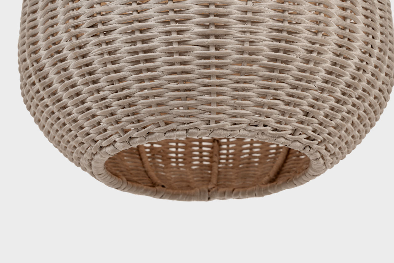 Kokomo 12" Pendant | Antique-Burnished Brass | Ash Wicker Shade