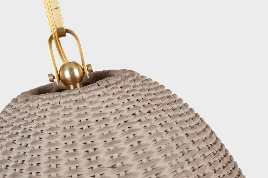 Kokomo 12" Pendant | Antique-Burnished Brass | Ash Wicker Shade