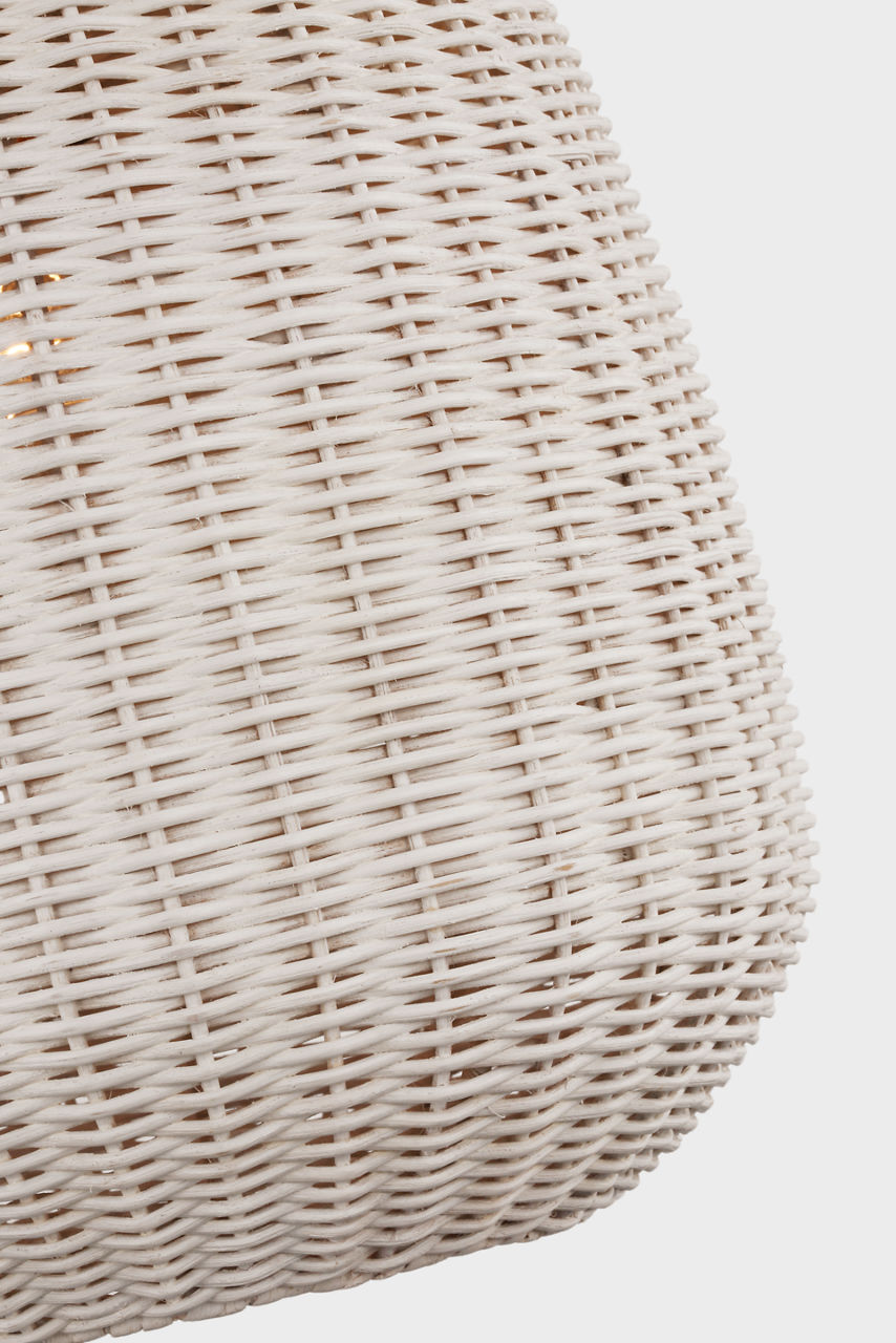 Kokomo 12" Pendant | Antique-Burnished Brass | Chalk Wicker Shade