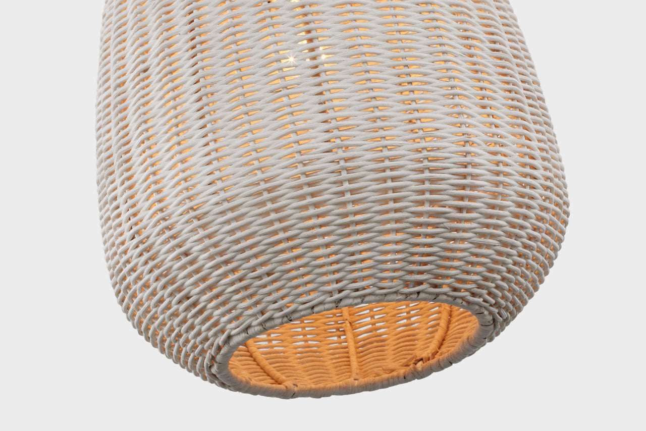 Kokomo 12" Pendant | Antique-Burnished Brass | Chalk Wicker Shade